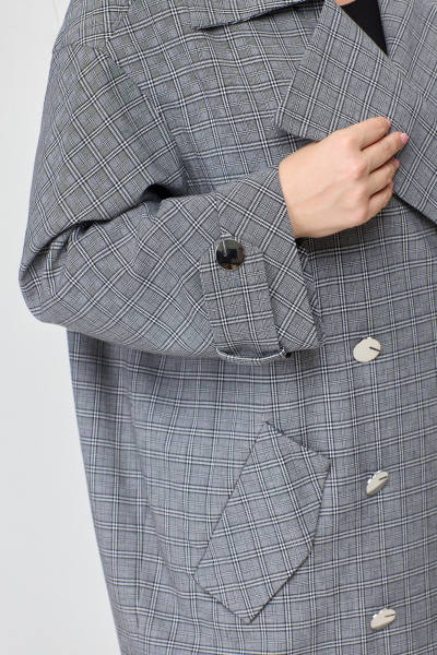 Плащ Svetlana-Style 2007 серый+клетка - фото 3