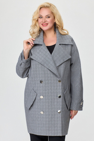 Плащ Svetlana-Style 2007 серый+клетка - фото 1