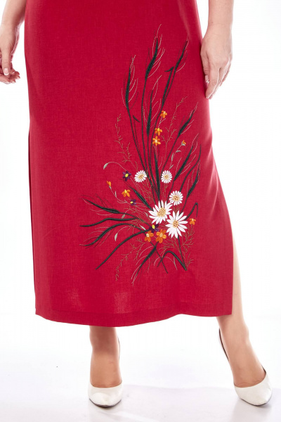 Платье летнее приталенное с разрезом и молнией на спине SVT-fashion 556 ягодный - фото 3