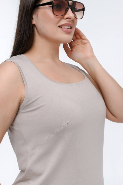 Топ полуприлегающего силуэта из трикотажа с вырезом 'каре' La rouge 3344 латте - фото 5