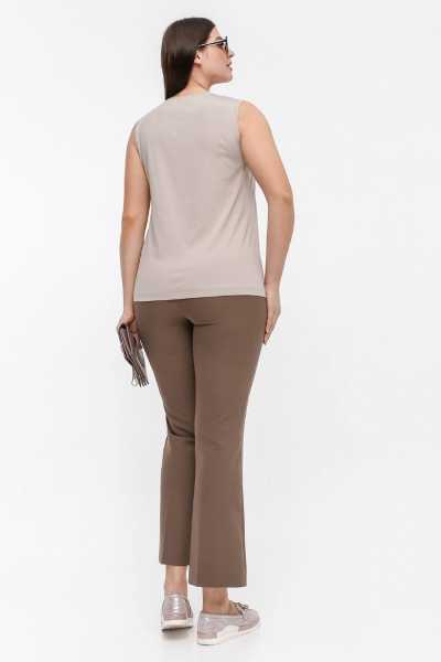 Топ полуприлегающего силуэта из трикотажа с вырезом 'каре' La rouge 3344 латте - фото 4