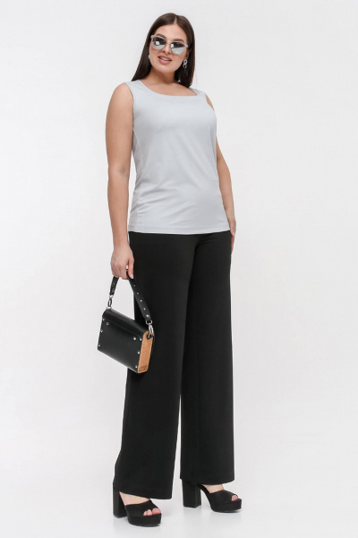 Топ с вырезом 'каре' из вискозы и трикотажа La rouge 3344 светло-серый - фото 3