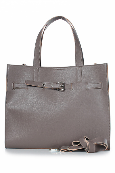 Классическая сумка из экокожи с клапаном и ручками Galanteya 35923.24с78к45 бежевый_т. - фото 2