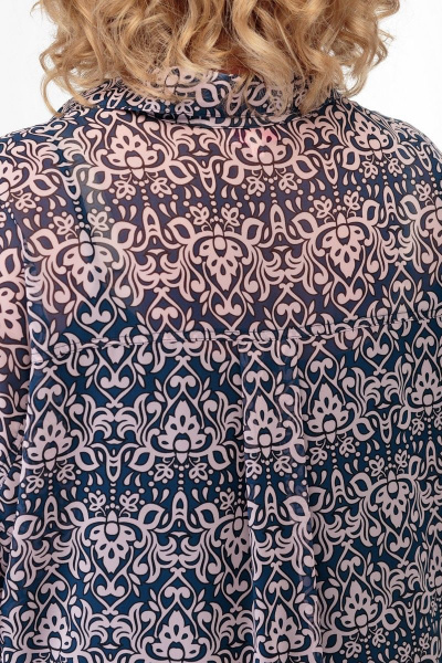 Летняя блуза oversize с принтом и регулируемыми бретелями Anelli 706 беж_точка - фото 4