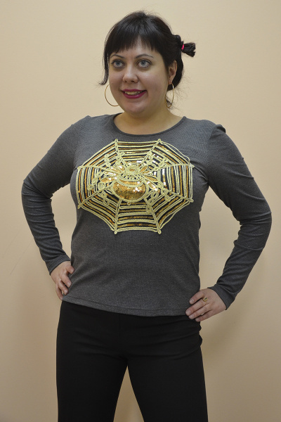 Джемпер из вискозы с принтом паука для стильных образов OLANTIZ 034 паук - фото 4