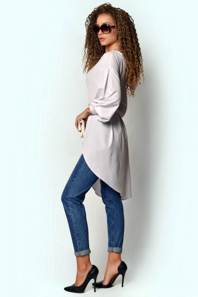 Туника демисезонная трикотажная белая Patriciа F15022 белый - фото 2