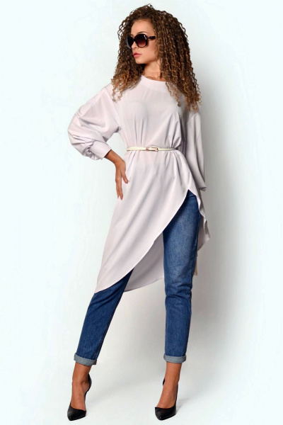 Туника демисезонная трикотажная белая Patriciа F15022 белый - фото 1