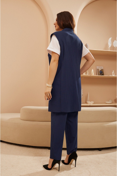 Капсульный комплект: блуза, брюки и жилет с принтом и разрезами Lissana 4909 - фото 10
