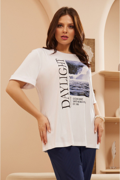 Капсульный комплект: блуза, брюки и жилет с принтом и разрезами Lissana 4909 - фото 8