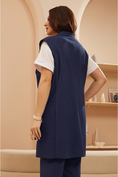 Капсульный комплект: блуза, брюки и жилет с принтом и разрезами Lissana 4909 - фото 9