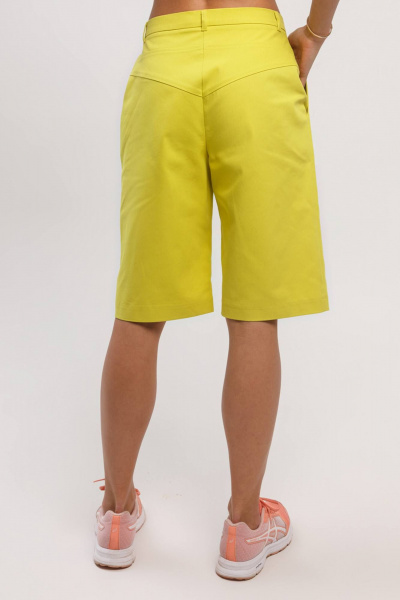 Летние свободные шорты с карманами и защипами из хлопковой ткани Madech 20161 лимонный - фото 5