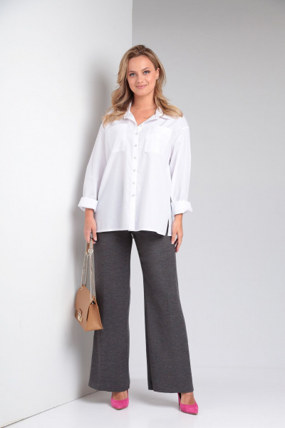 Стильные демисезонные женские брюки из текстиля для повседневных образов Ивелта плюс 001 - фото 3