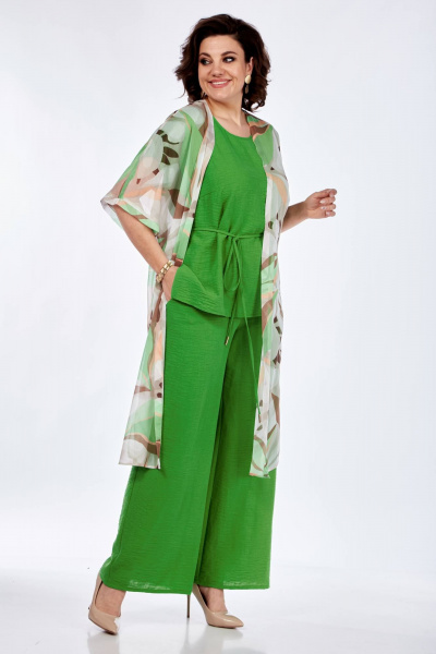 Брюки, кардиган, топ Karina deLux M-1233 зеленый - фото 2