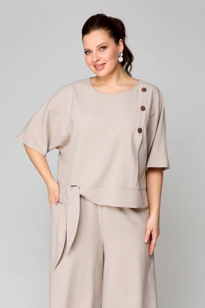 Брюки, туника Koketka i K 1142-2 светло-бежевый - фото 8