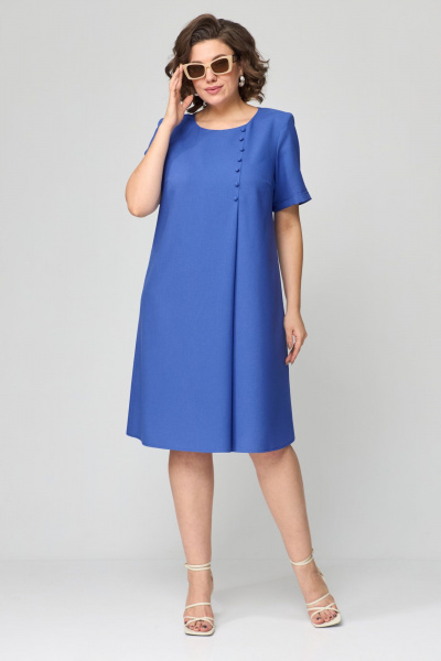 Платье А-силуэт с асимметричной складкой и пуговицами Орхидея 1404 - фото 7