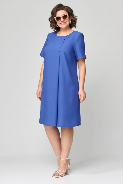 Платье А-силуэт с асимметричной складкой и пуговицами Орхидея 1404 - фото 3