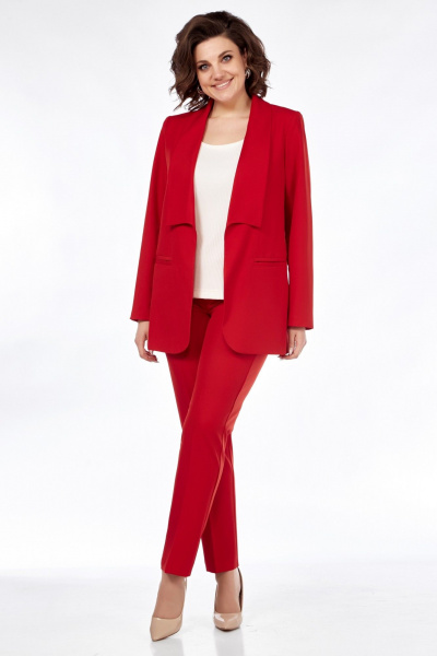 Демисезонный костюм из ткани с жакетом без застежки Медея и К 2240 - фото 3