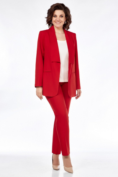 Демисезонный костюм из ткани с жакетом без застежки Медея и К 2240 - фото 1