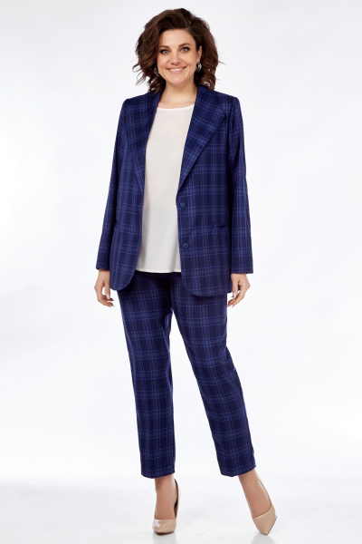 Демисезонный костюм: жакет, блуза и брюки с эффектным дизайном Медея и К 2246 - фото 1