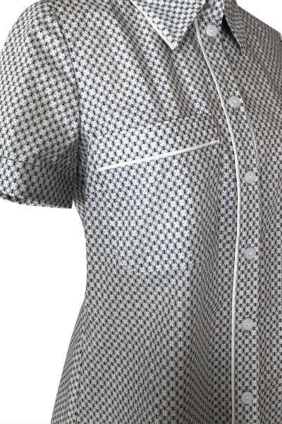 Блузка с накладными карманами и кантом из хлопка AG Green G073/3 - фото 2