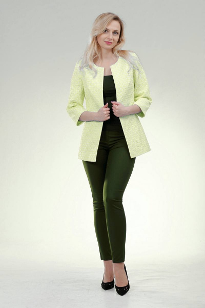 Желтый жакет в деловом стиле из текстиля Sharm-Art 850/1 желтый - фото 1