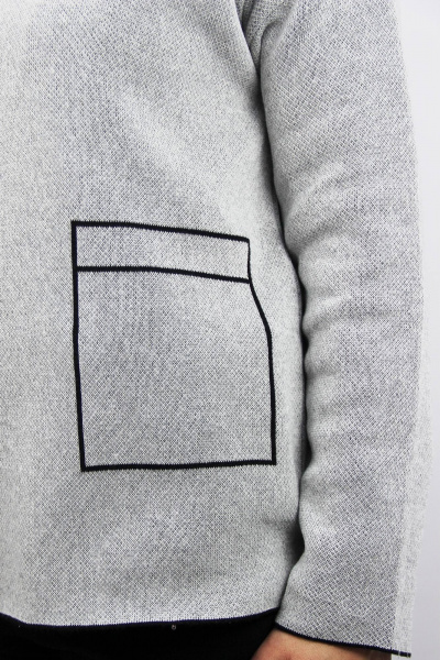 Жакет серого цвета из трикотажа с длинным рукавом Полесье С2757-22 3С3065-Д43 158,164 св.серый - фото 3