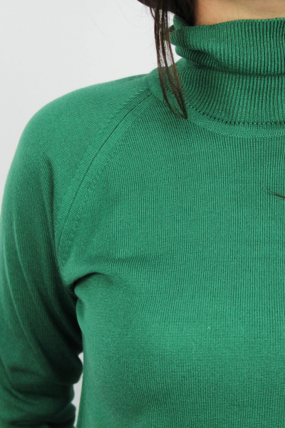 Зеленый свитер реглан с коротким рукавом и высоким воротником Полесье С3433-17 7С1582-Д43 158,164 листва - фото 3