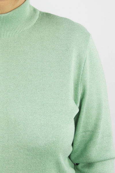 Зеленый свитер с длинным рукавом и прикеттлёванной стойкой Полесье С3632-21 1С1230-Д43 158,164 зеленая_камея - фото 3