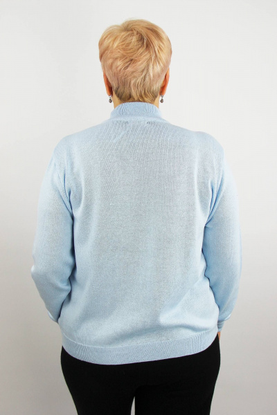 Голубой свитер с длинным рукавом и прикеттлёванной стойкой Полесье С3632-21 1С1230-Д43 158,164 кристально-голубой - фото 3