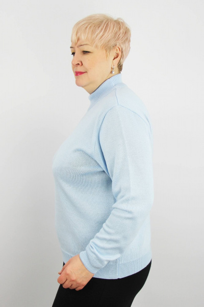 Демисезонный свитер прямого силуэта с воротником-стойкой Полесье С3632-21 1С1230-Д43 170,176 кристально-голубой - фото 2