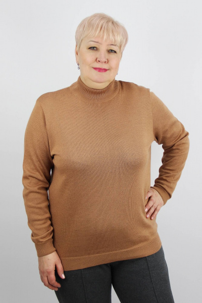 Демисезонный свитер прямого силуэта с воротником-стойкой Полесье С3632-21 1С1230-Д43 170,176 мусс_мокко - фото 1