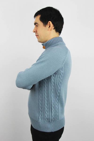 Демисезонный джемпер прямого силуэта с рукавом реглан Полесье С5107-21 1С1341-Д43 182,188 пыльный_голубой - фото 2