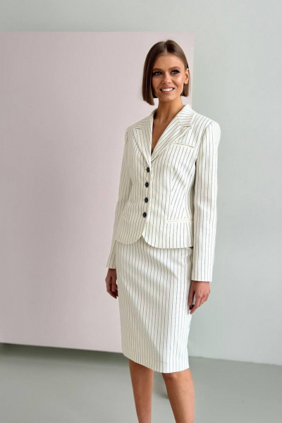 Жакет и юбка из текстиля для делового стиля PUR PUR 11-242 - фото 1
