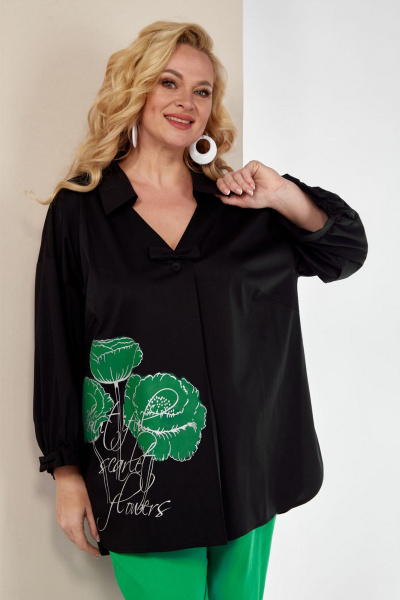 Блуза, брюки VIA-Mod 548 весенне-зеленый - фото 2