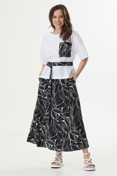 Блуза, юбка Магия моды 2399 белый-черный - фото 6