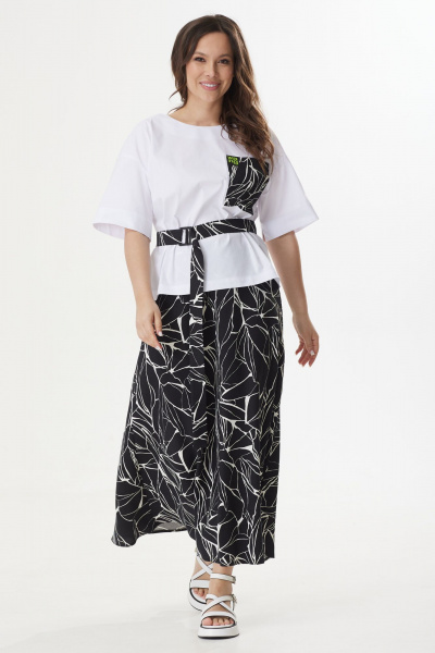 Блуза, юбка Магия моды 2399 белый-черный - фото 5