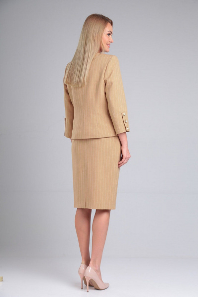Деловой 3- предметный комплект: жакет, юбка, топ Gamma Gracia 349 бежевый - фото 5