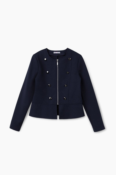 Демисезонный синий жакет из трикотажа для повседневных образов Bell Bimbo 202061 т.синий - фото 1