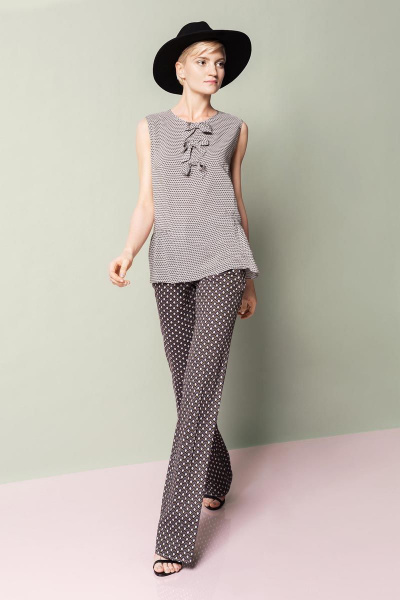 Брюки расклешенные из текстиля с застежкой на тесьму-молнию AG Green G037/6 - фото 1