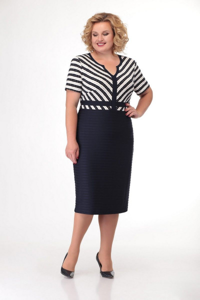 Жакет, платье Slaviaelit 468 темно_синий-белый - фото 2