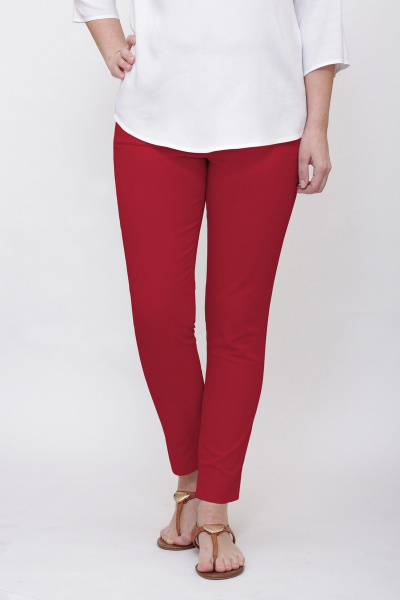 Брюки зауженные с резинкой на лето из джинса Mirolia 393 малина - фото 1