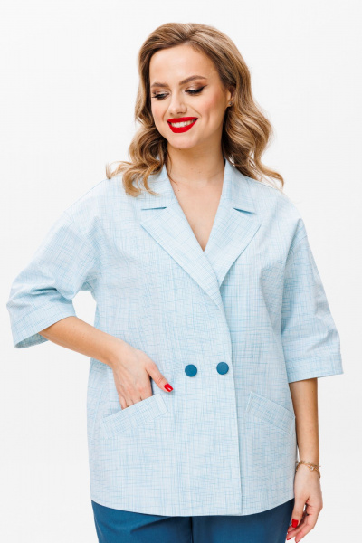 Брюки, жакет Mubliz 163 голубой_морская_волна - фото 13