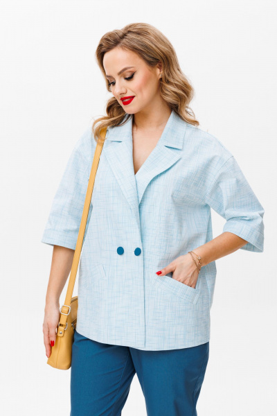 Брюки, жакет Mubliz 163 голубой_морская_волна - фото 12