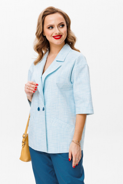 Брюки, жакет Mubliz 163 голубой_морская_волна - фото 11