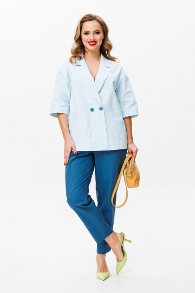 Брюки, жакет Mubliz 163 голубой_морская_волна - фото 4