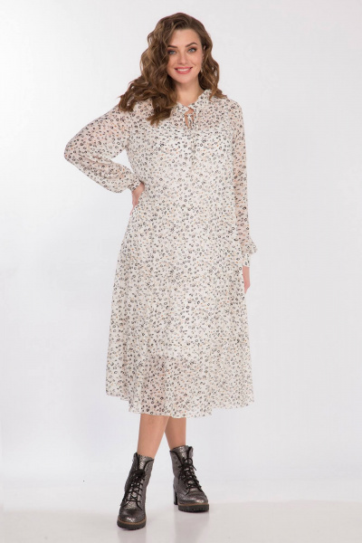 Демисезонное платье-комбинация из шифона и текстиля Matini 1.1590/1 мололко - фото 6