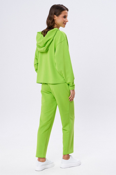 Брюки и джемпер в стиле casual из трикотажного футера KaVaRi 8025.1 салатовый - фото 2