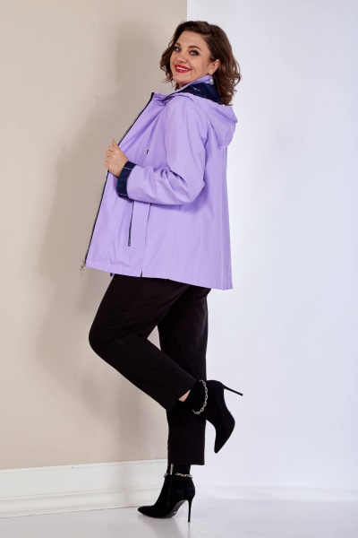 Демисезонная легкая плащевка куртка с съемным капюшоном Shetti 2143 фиалка - фото 6