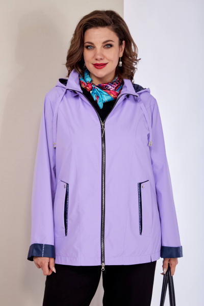 Демисезонная легкая плащевка куртка с съемным капюшоном Shetti 2143 фиалка - фото 3