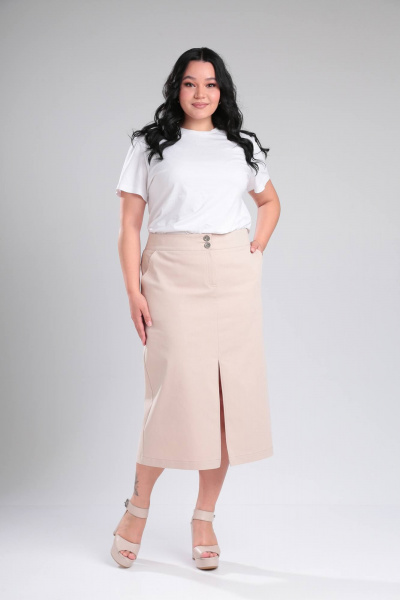 Юбка джинсовая прямого силуэта с карманами Lady Secret 0201 бежевый - фото 2